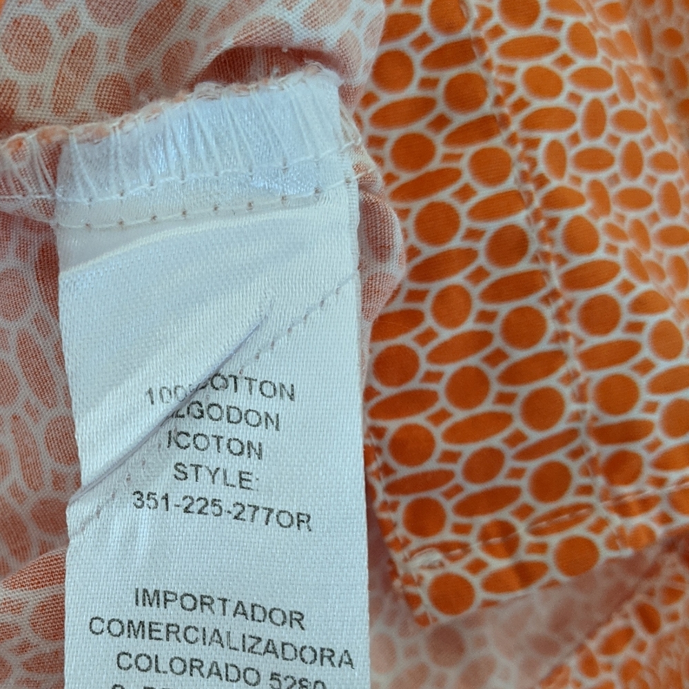 Roper orange print sleeveless pearl snap blouse M - Picture 4 of 7